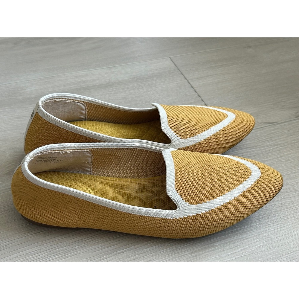 Birdies Mustard Yellow slip on flats 9 Comfort Pointed toe blackbird balletcore - Picture 3 of 10